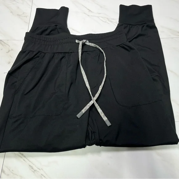 Varley Black Track Joggers with Drawstring - Picture 2 of 10